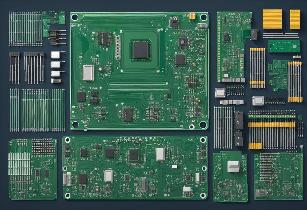 A PCB assembly with DC controller components arranged in a compact and organized layout, with clear labeling and minimalistic design for easy maintenance and troubleshooting