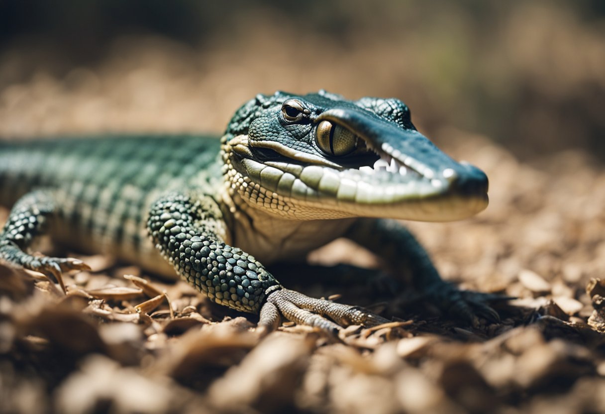 An alligator lizard receives medical treatment for a bite