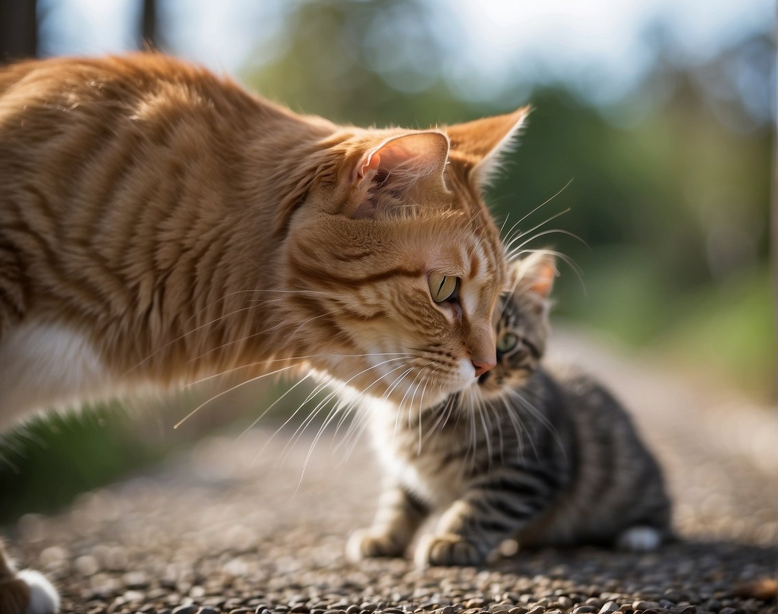 A neutered cat attempts to mate with a female, but is unable to impregnate her due to the absence of reproductive organs