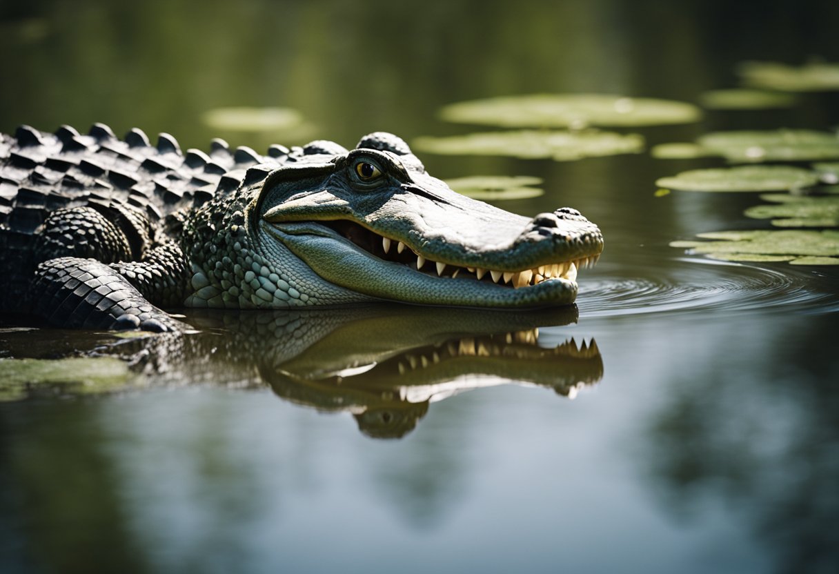 Alligators roam wetlands, swamps, and rivers, larger than crocodiles. Their habitat ranges from the southeastern United States to Central and South America