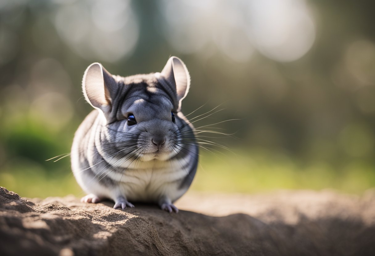 Chinchilla emits high-pitched chirps, low grunts, and soft squeaks. They communicate through body language, such as ear and whisker movements