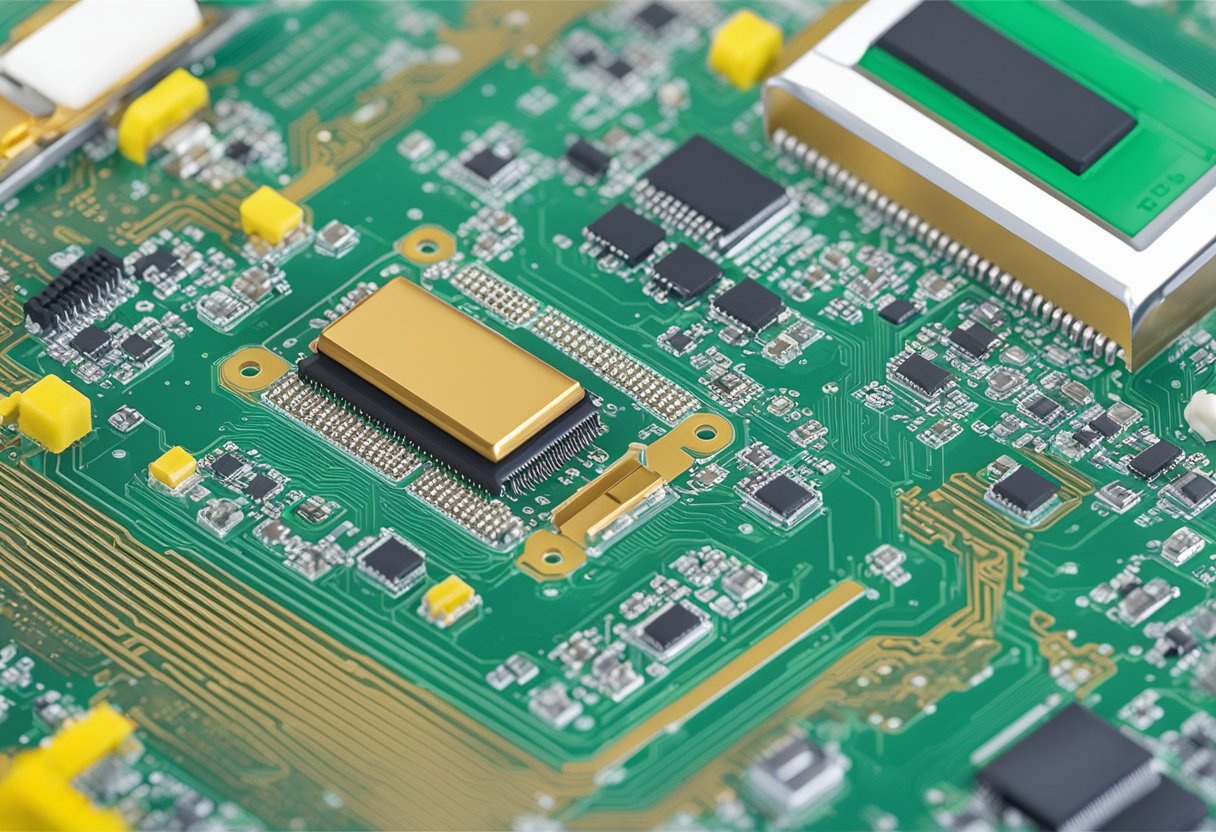 Solder paste is applied to PCB pads during SMT assembly