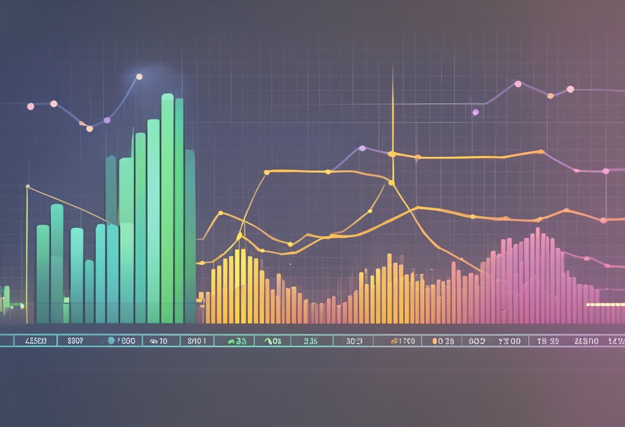 A computer screen displaying a graph of fluctuating CPU temperature readings, with a warning symbol flashing indicating high temperatures