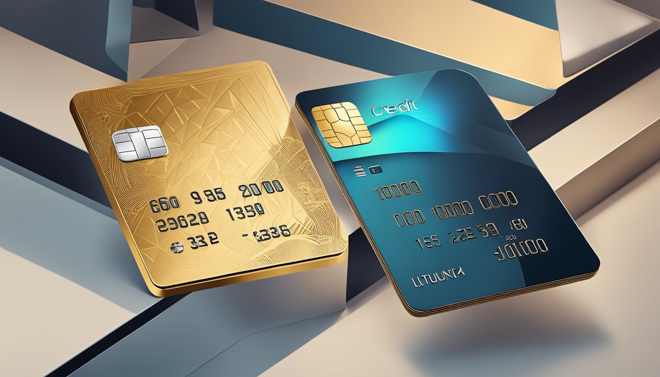A luxurious credit card surrounded by exclusive perks and privileges in a sophisticated setting