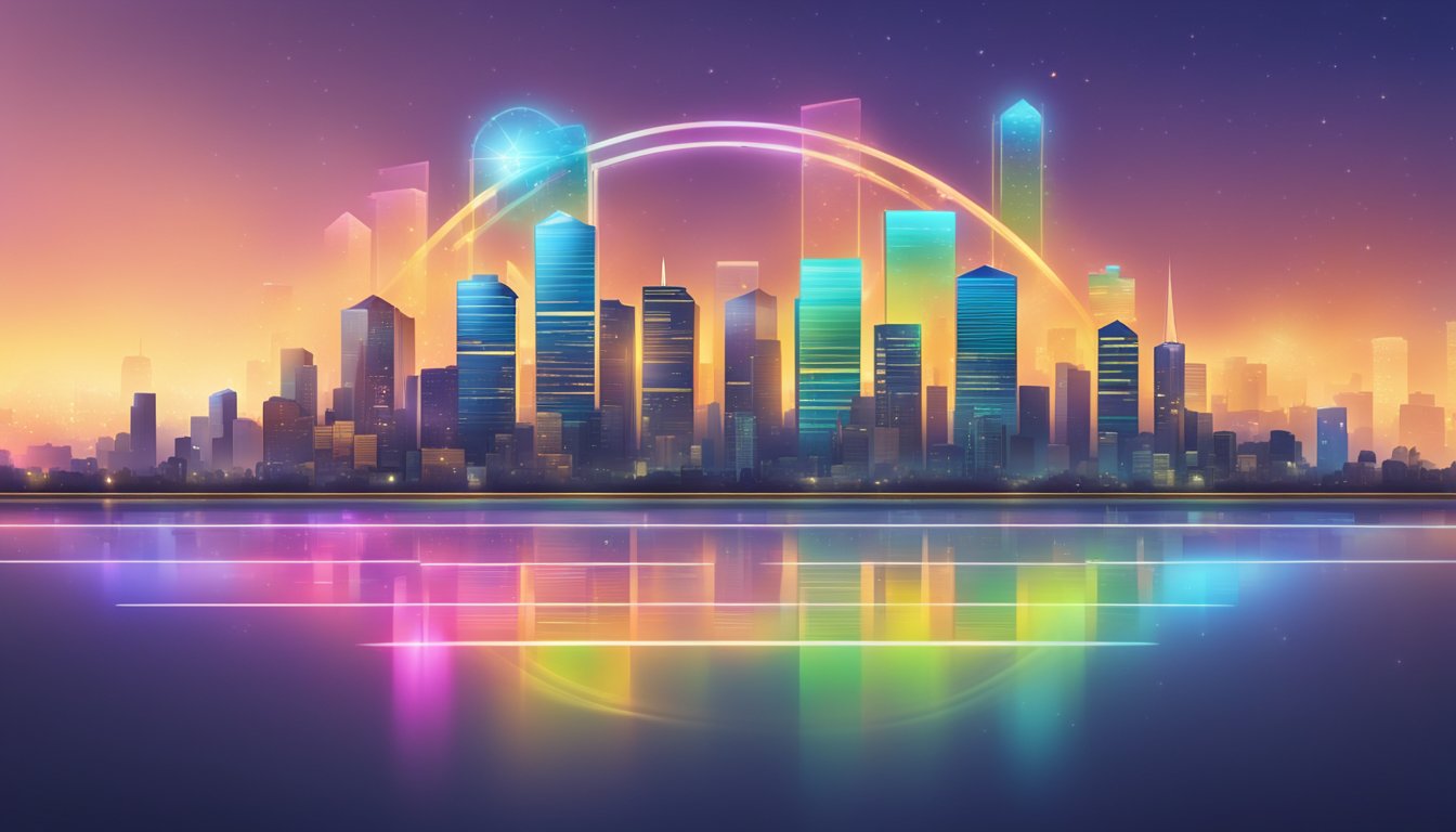 A colorful cashback symbol shining above a city skyline with the number 365 prominently displayed