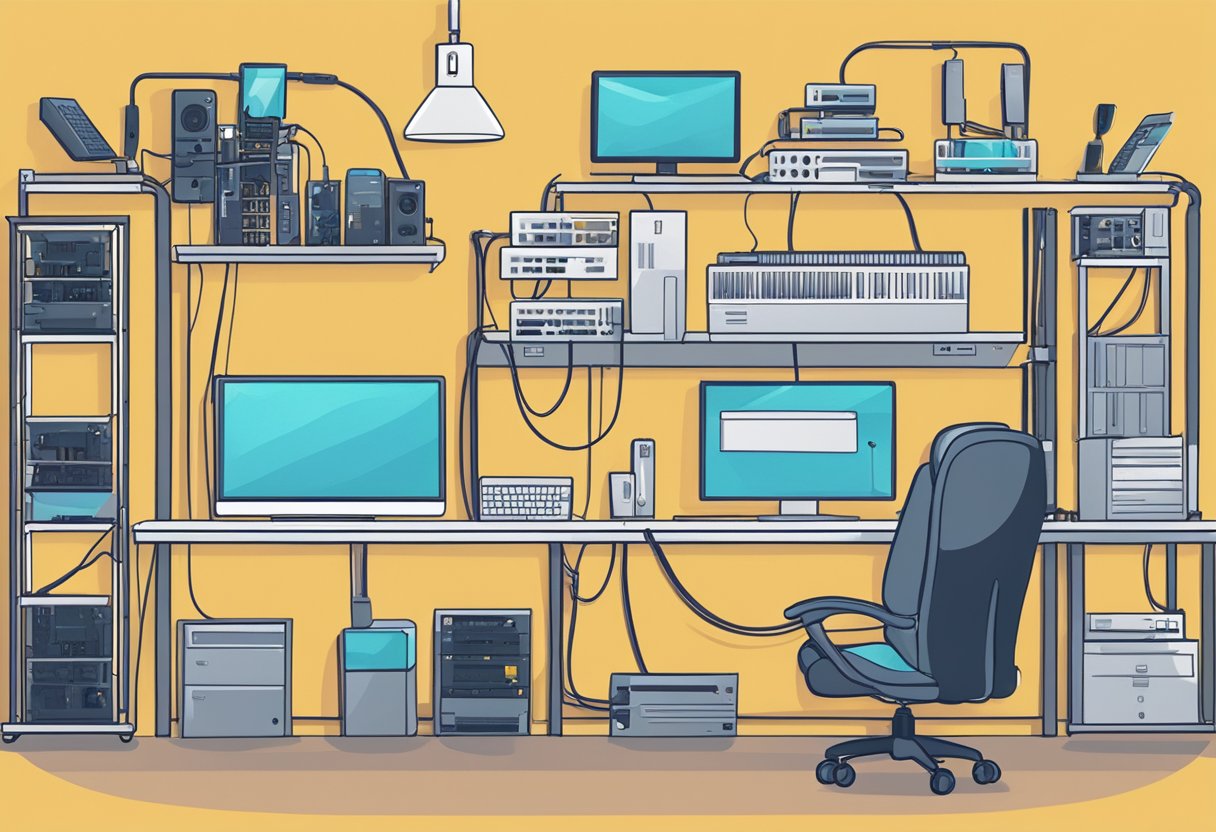A neat and organized computer setup with properly managed cables, showcasing the importance of cable management in maintaining a clean and efficient workspace