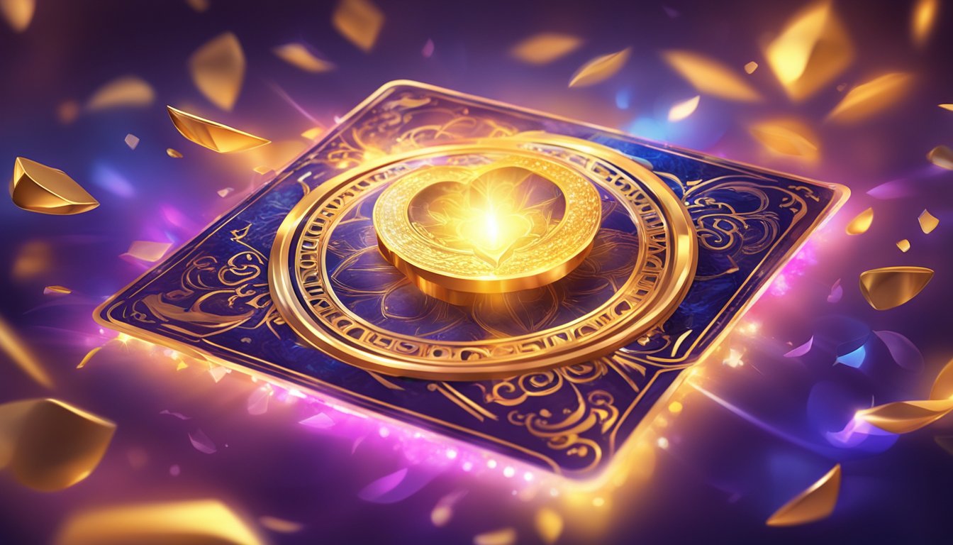 A glowing passion card surrounded by shimmering benefits and rewards