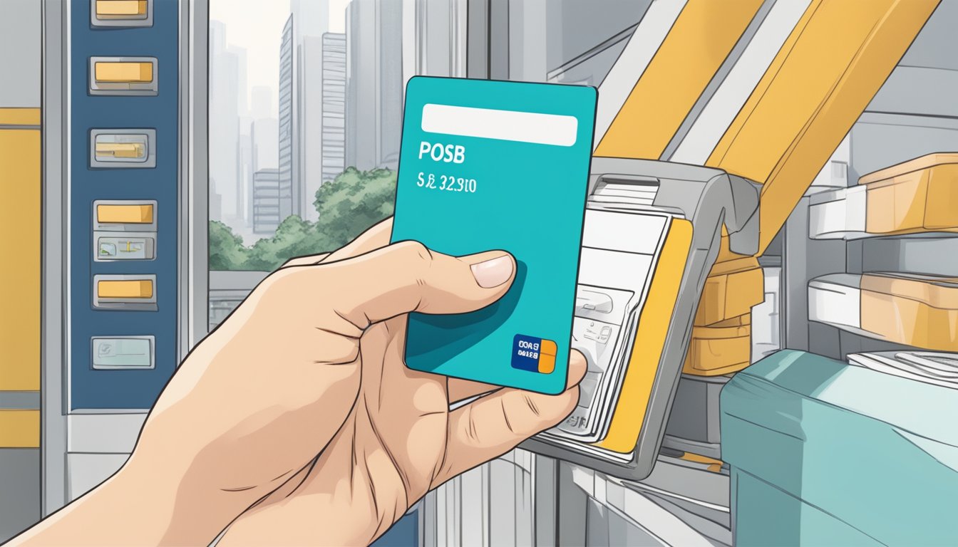 A hand reaches to activate a POSB card in Singapore