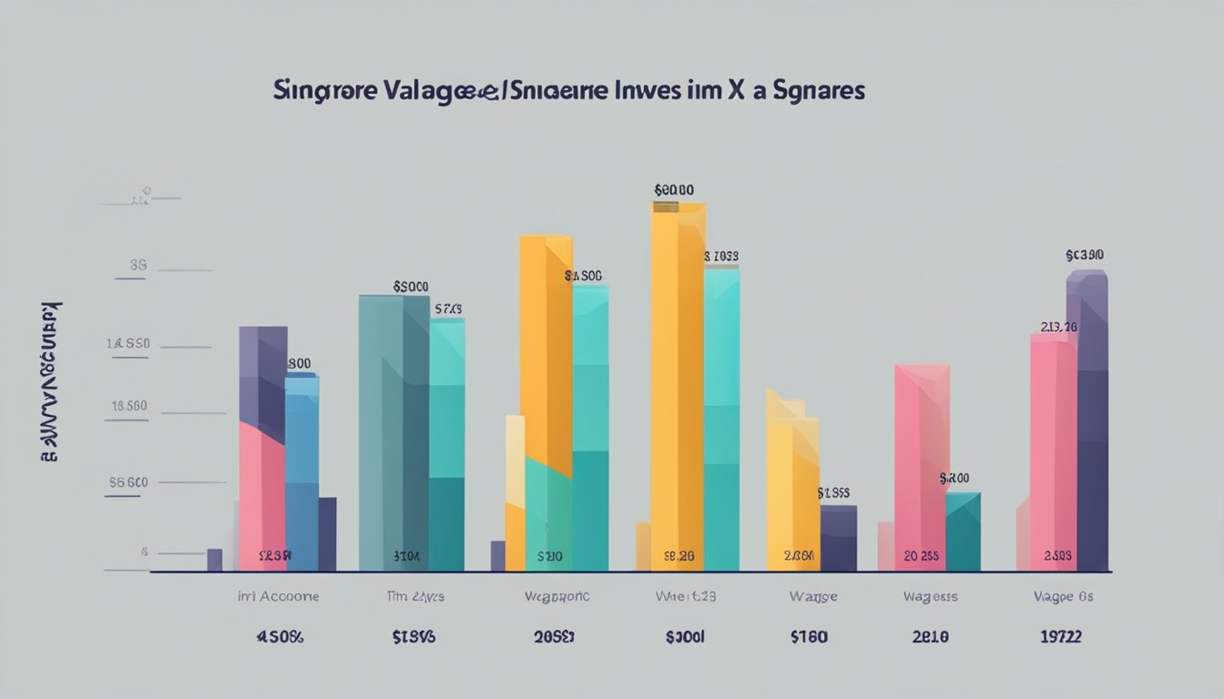 A bar graph showing the average wage in Singapore, with different income sources labeled on the y-axis and the wage amounts on the x-axis