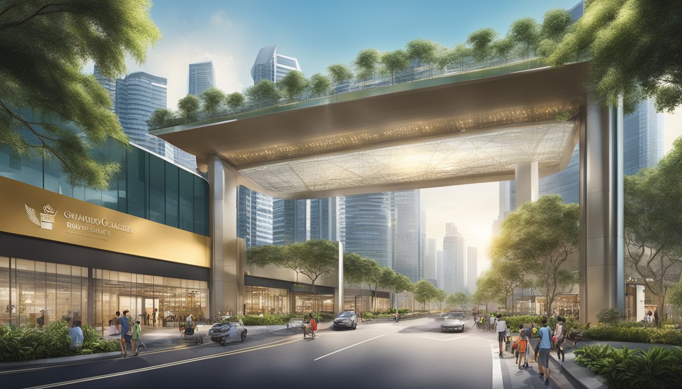 A grand orchard gateway adorned with awards and recognition in Singapore