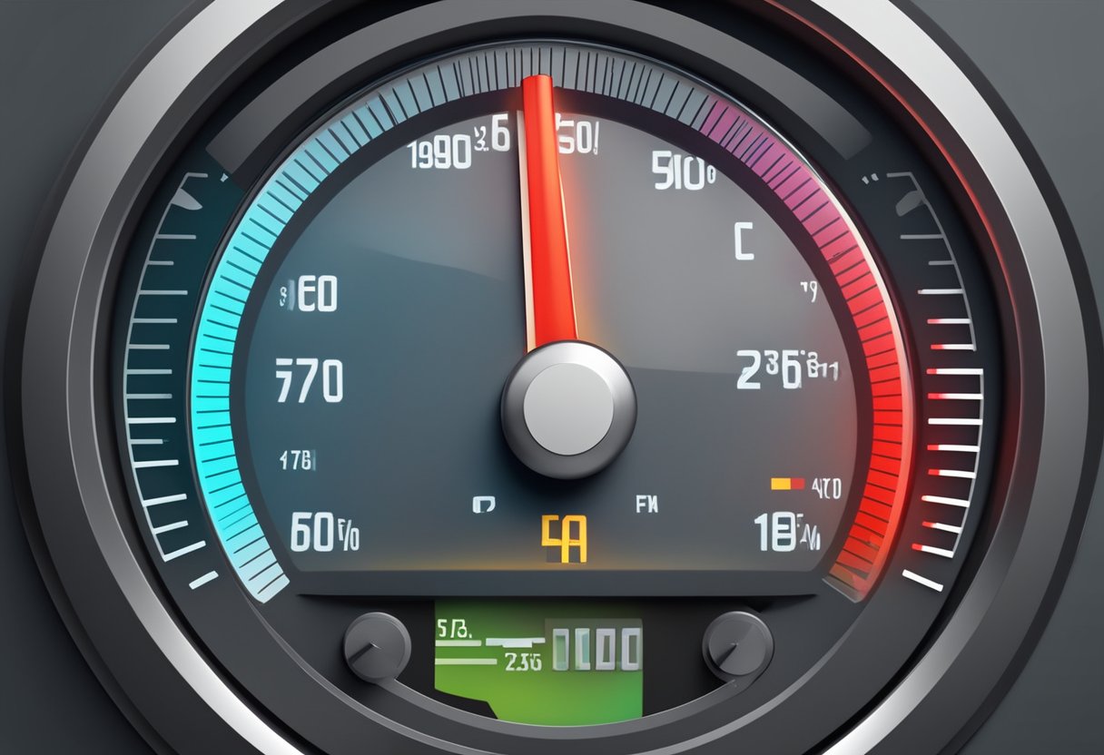 The CPU temperature gauge hits critical levels, causing an automatic shutdown