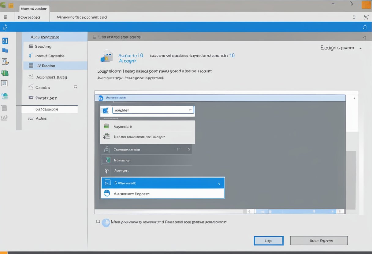 A computer screen displaying the Windows 10 login screen with the "auto login" option selected, showing a user account profile and password field