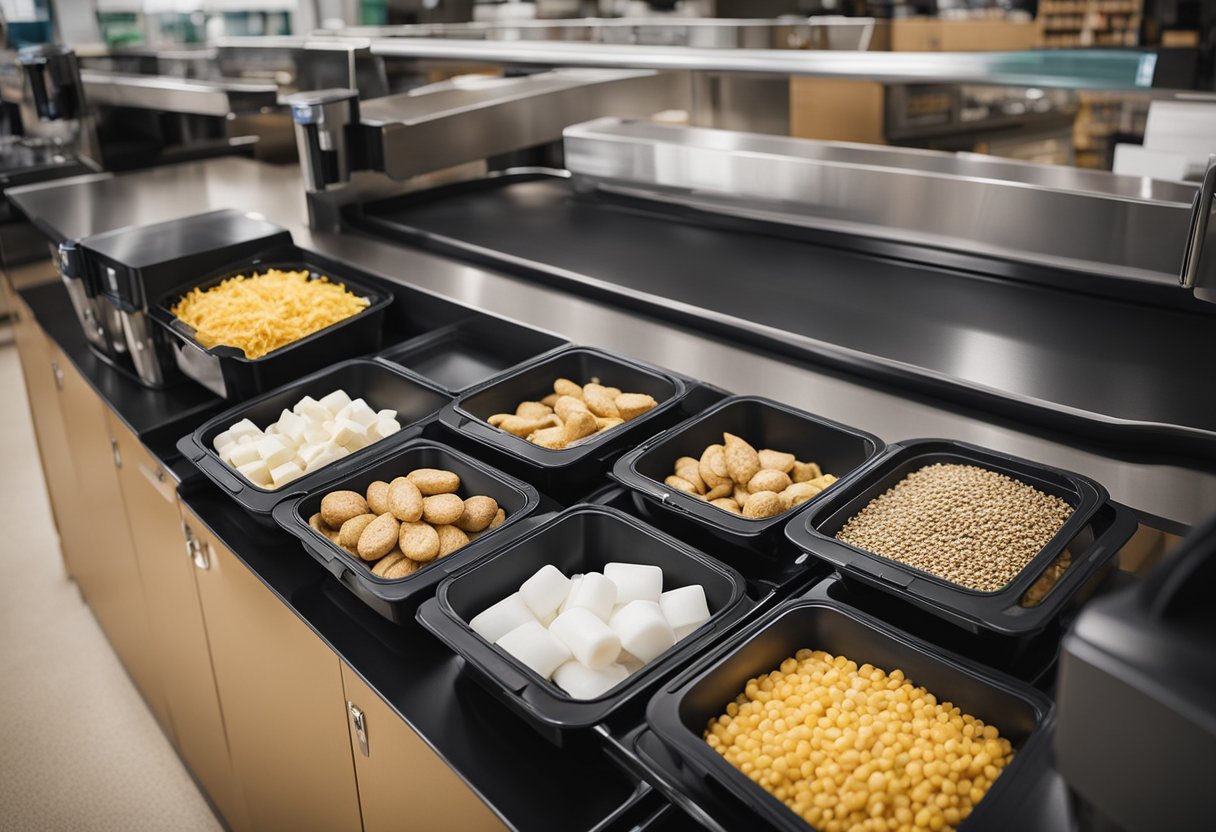 Customers bring reusable containers, fill them with bulk items, and weigh them at a self-serve station. Staff assist with questions and offer eco-friendly packaging alternatives