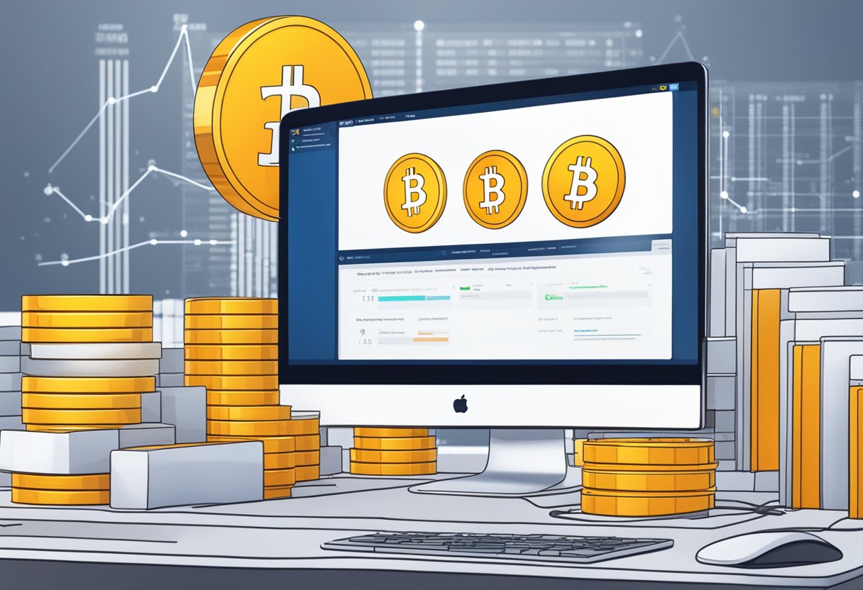 A computer screen displaying the Stacks 2.0 Proof of Transfer (POX) mechanism with the Stacks (STX) cryptocurrency logo in the background