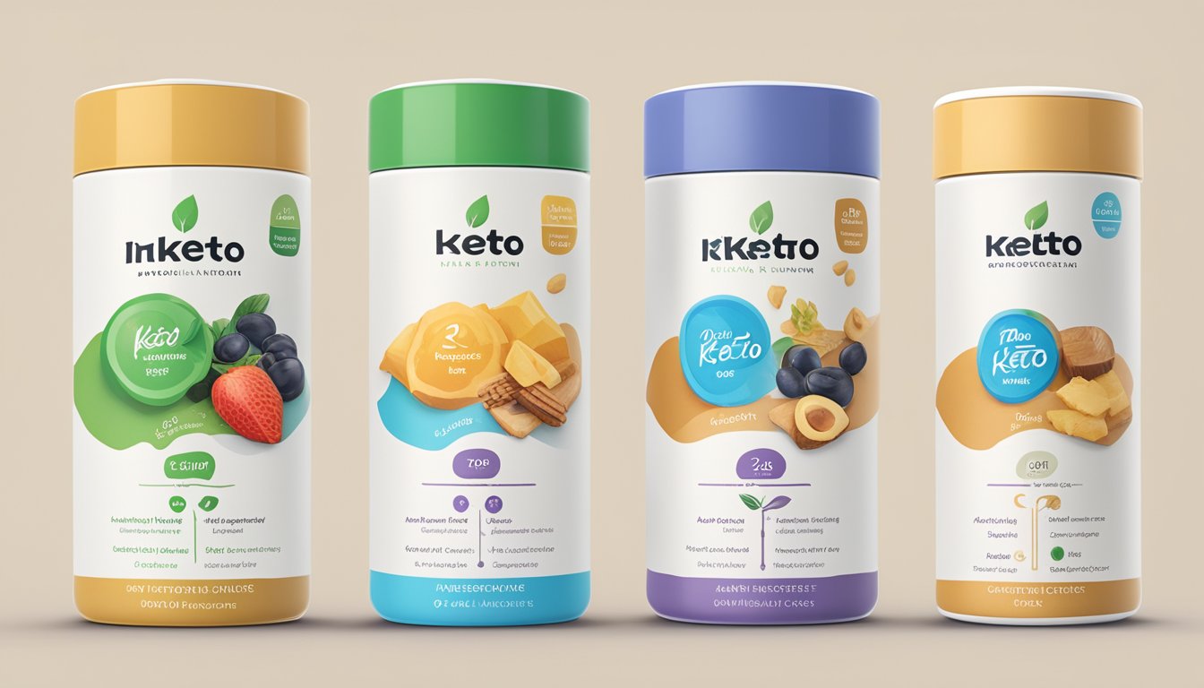 A table displays InstaKetones and Keto OS products side by side. Labels and ingredients are visible, with a clear distinction between the two