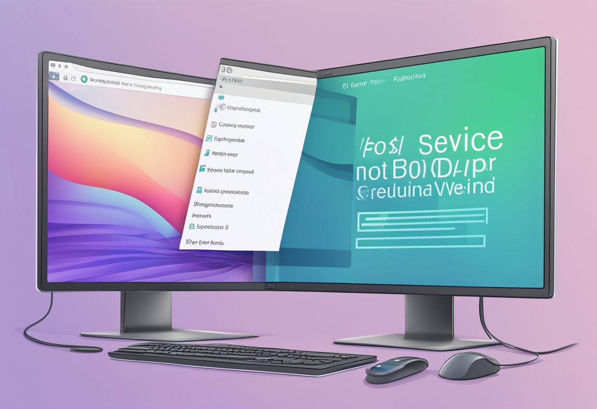 The computer screen displays a message "Boot Device Not Found Error" with the option to enter the BIOS setup