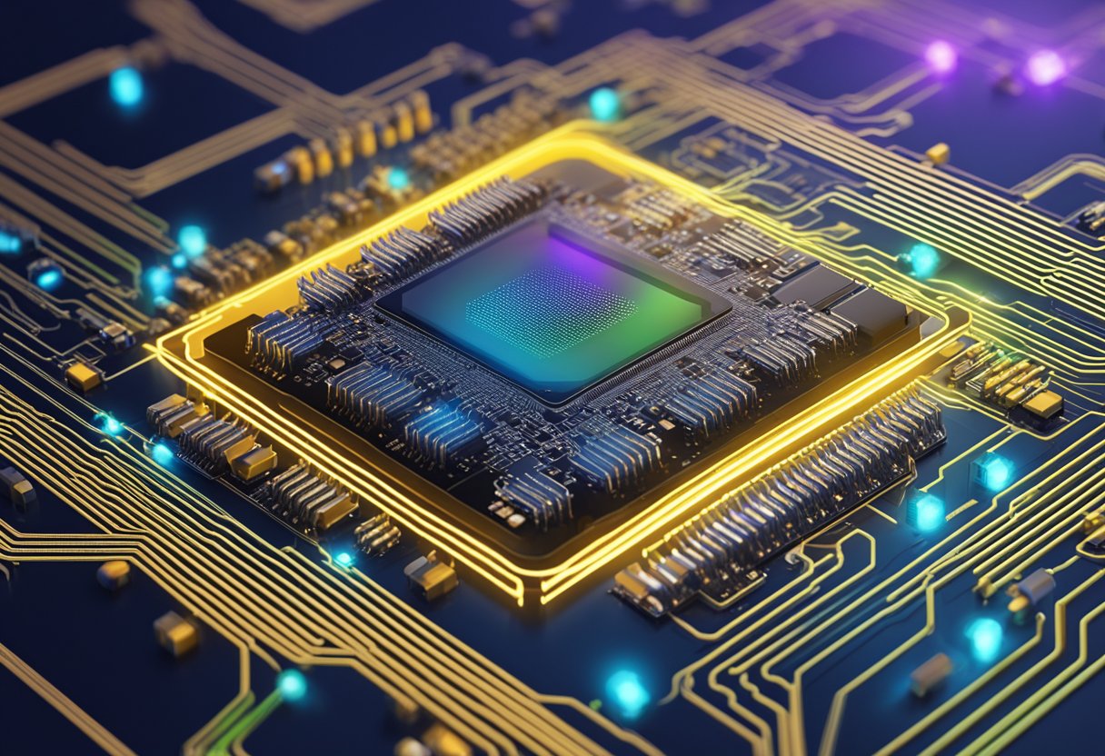 A computer chip with voltage levels being adjusted, causing potential stuttering