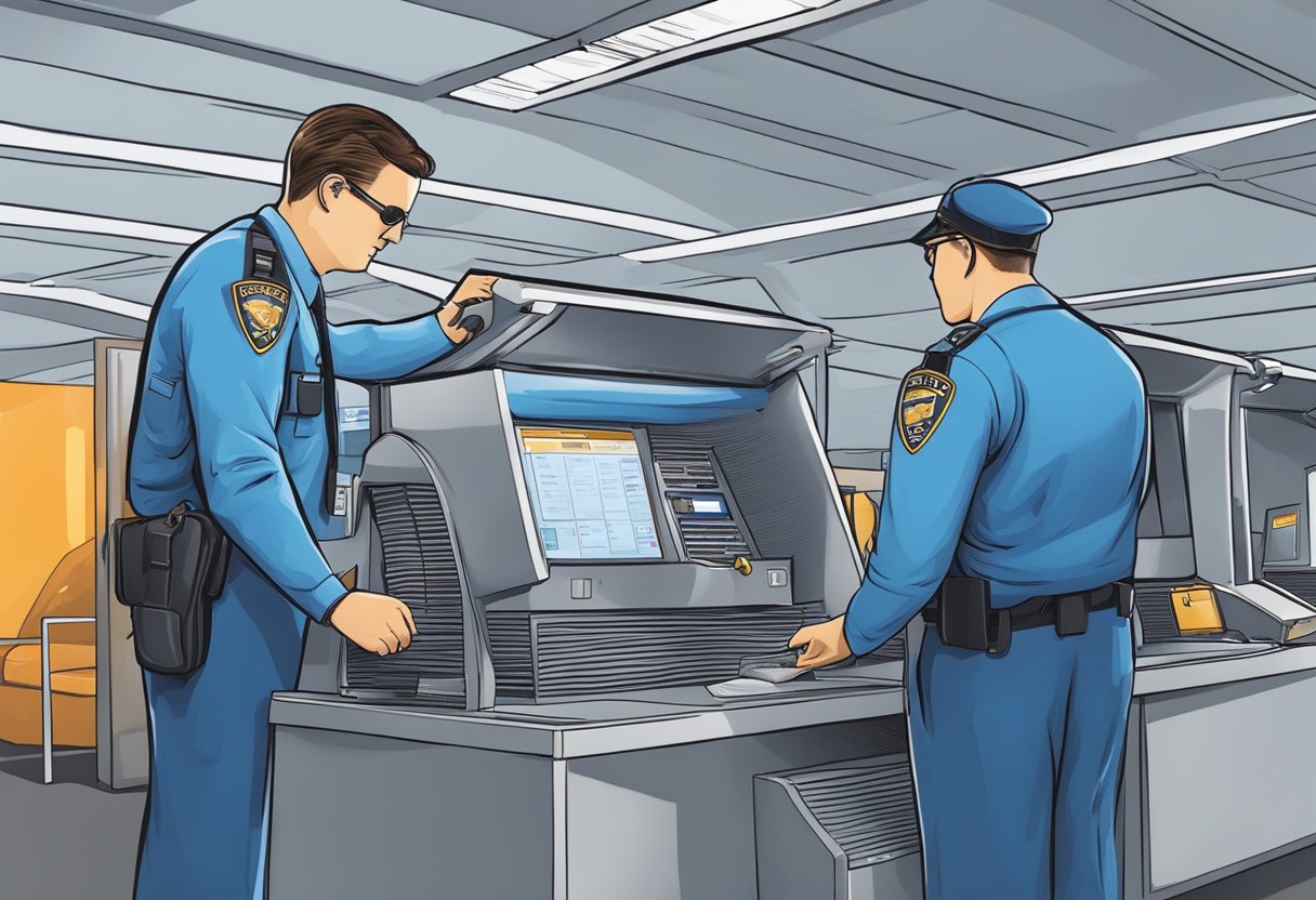A TSA agent checks a CPU for airline transport, following guidelines