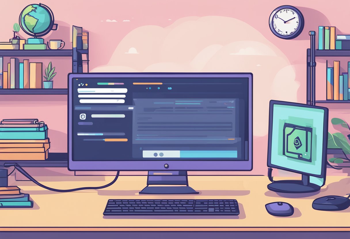 A computer screen displaying IP address and Discord logo, with a question "Can someone find my IP through Discord?" in the foreground