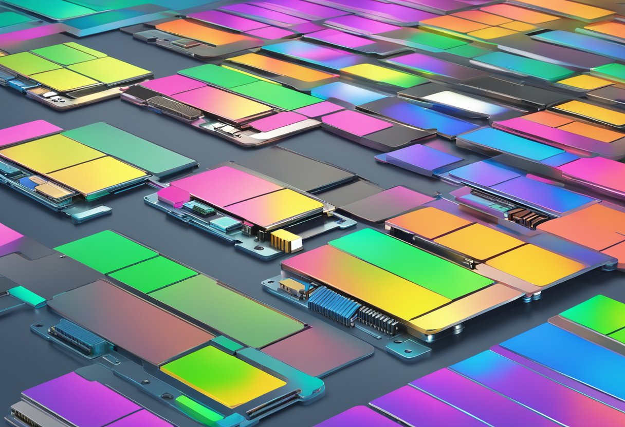 An SSD is being divided into separate partitions, with data being allocated to each section