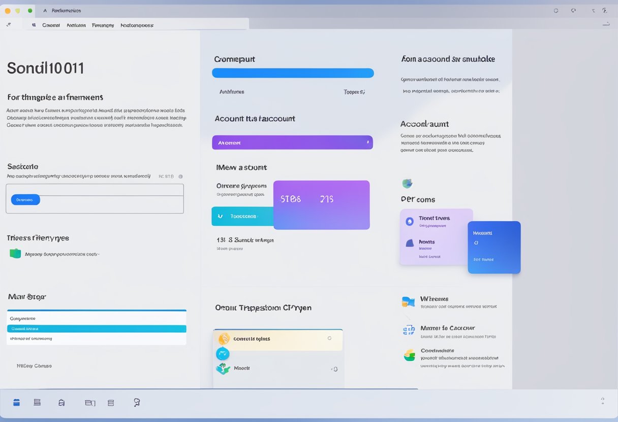 A computer screen displaying the Windows 11 interface with a menu open to change account types. The options for different account types are visible on the screen