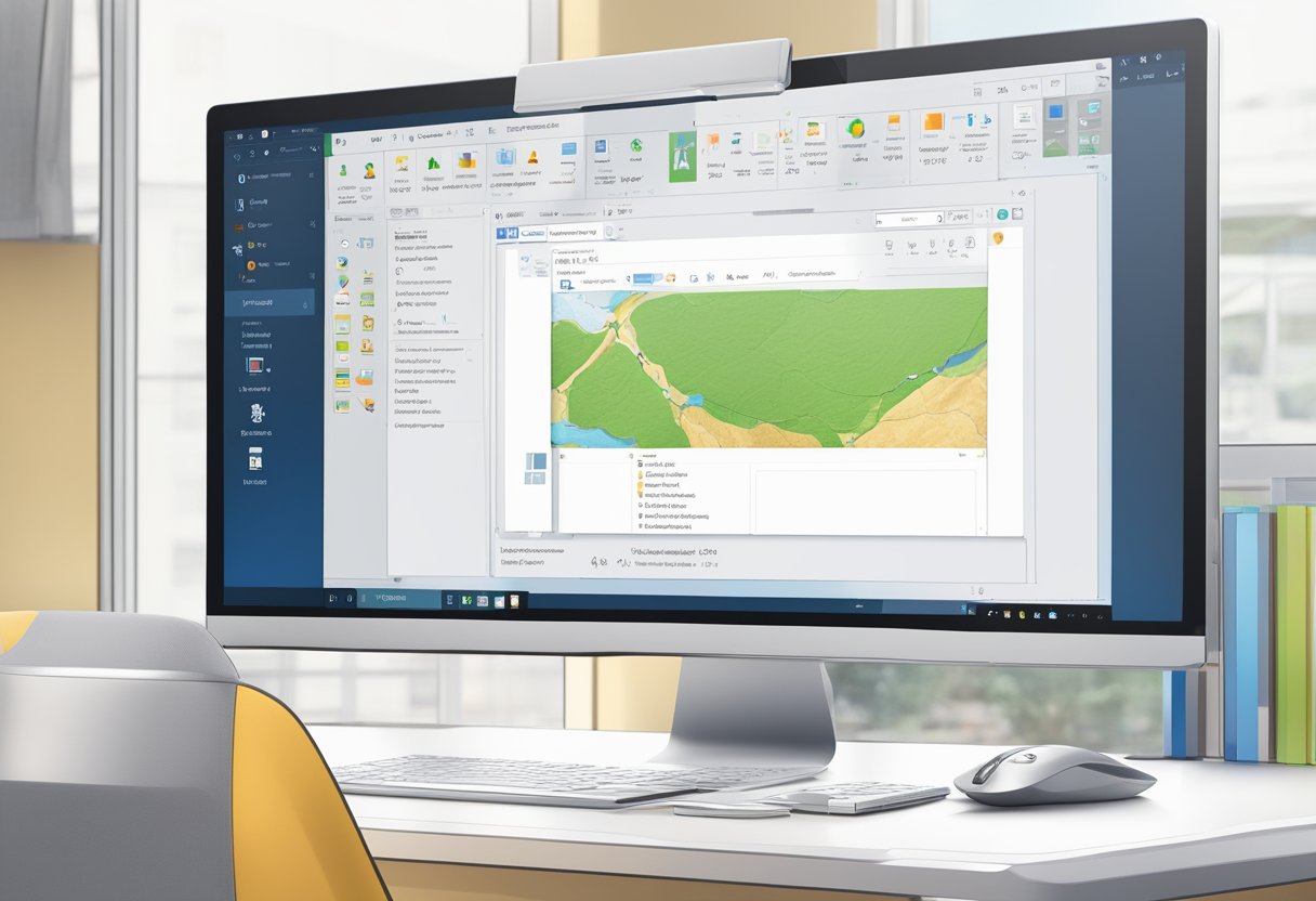 A computer screen with the Outlook interface open, showing the options for customizing the view. The menu bar and various icons are visible, allowing for easy customization