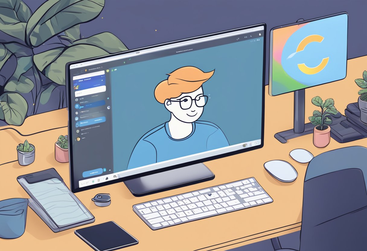 A computer screen with the Discord app open, showing the profile picture settings and a cursor hovering over the "Change Profile Picture" button
