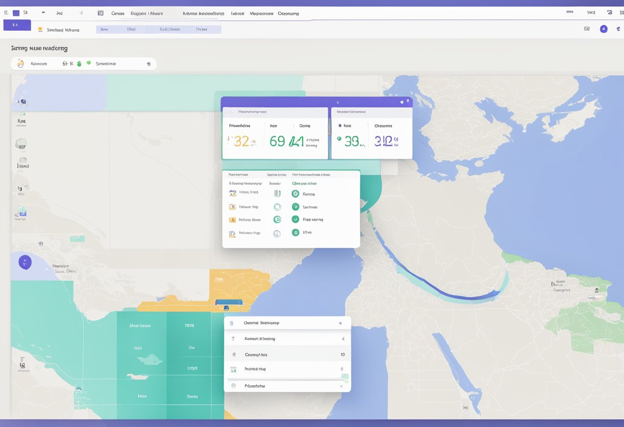 A computer screen displaying the Microsoft Teams interface with the Time Zone Settings menu open, allowing for the adjustment of the time zone