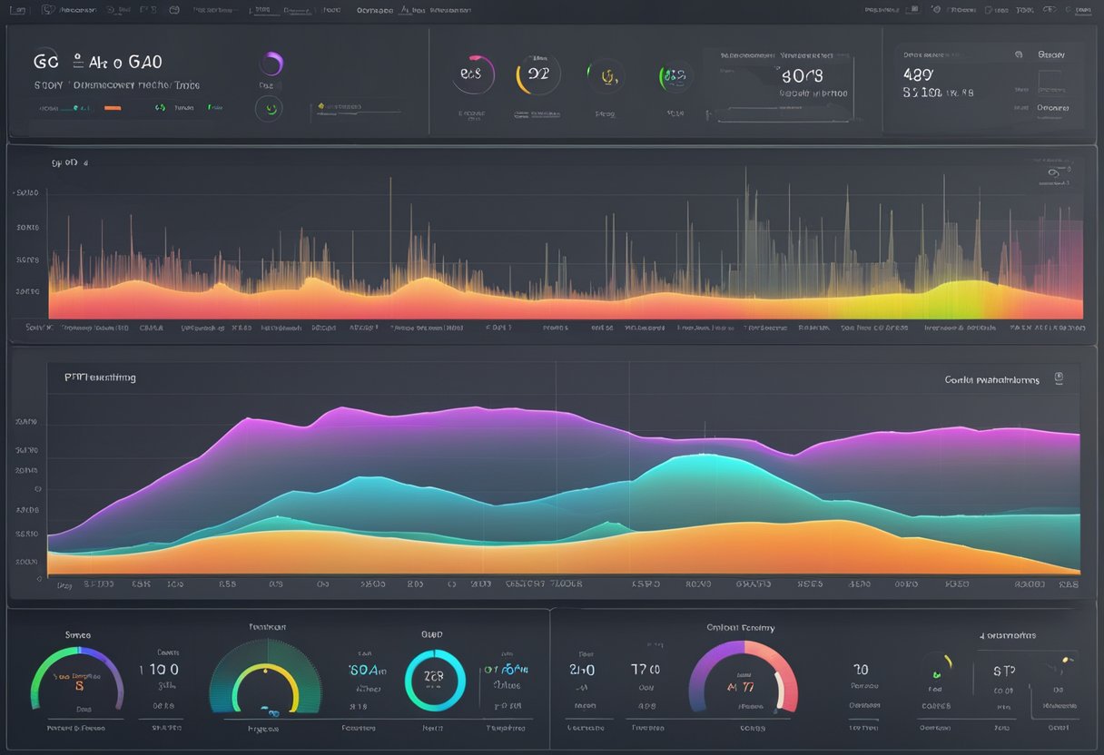 A computer screen displaying GPU temperature monitoring software with a graph showing fluctuating temperatures