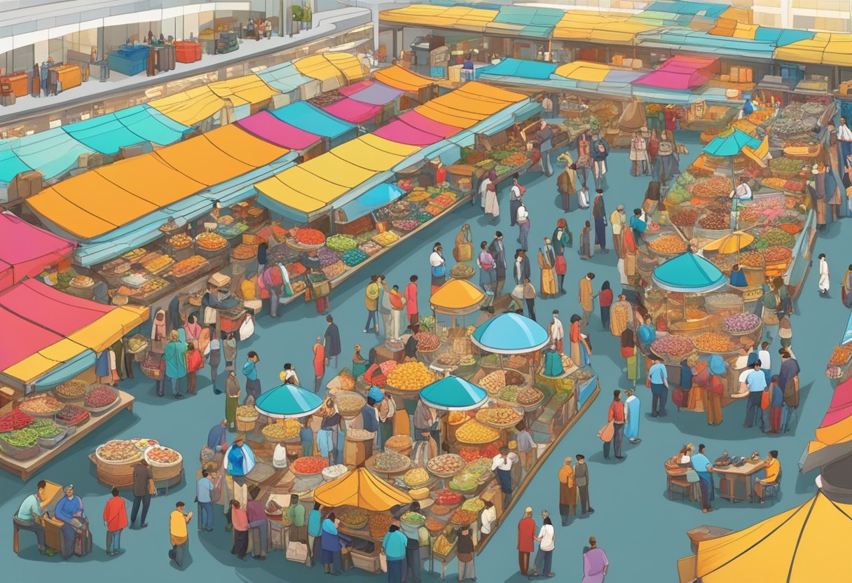 Istanbul Airport bustles with cultural experiences - bustling bazaars, traditional music, and vibrant art displays