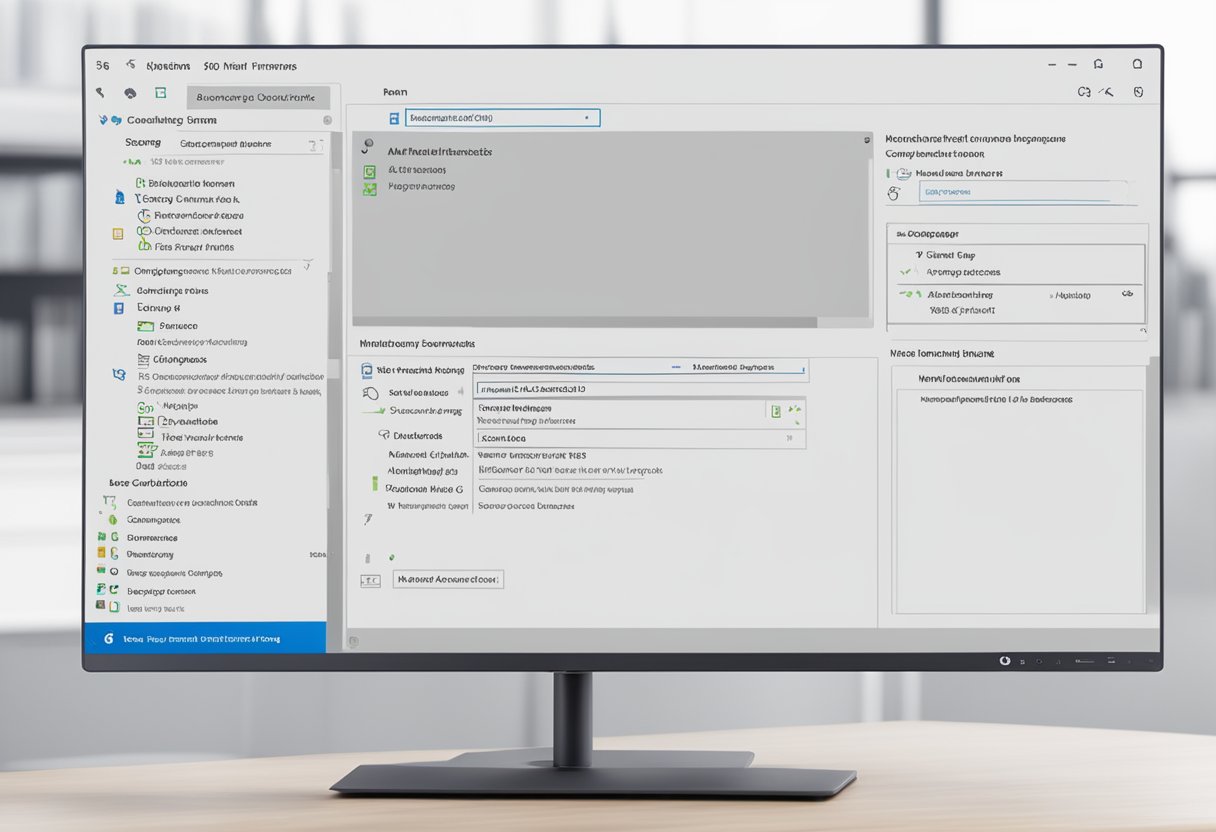 A computer screen displaying the Windows 11 settings menu with a highlighted option for accessing RAM information