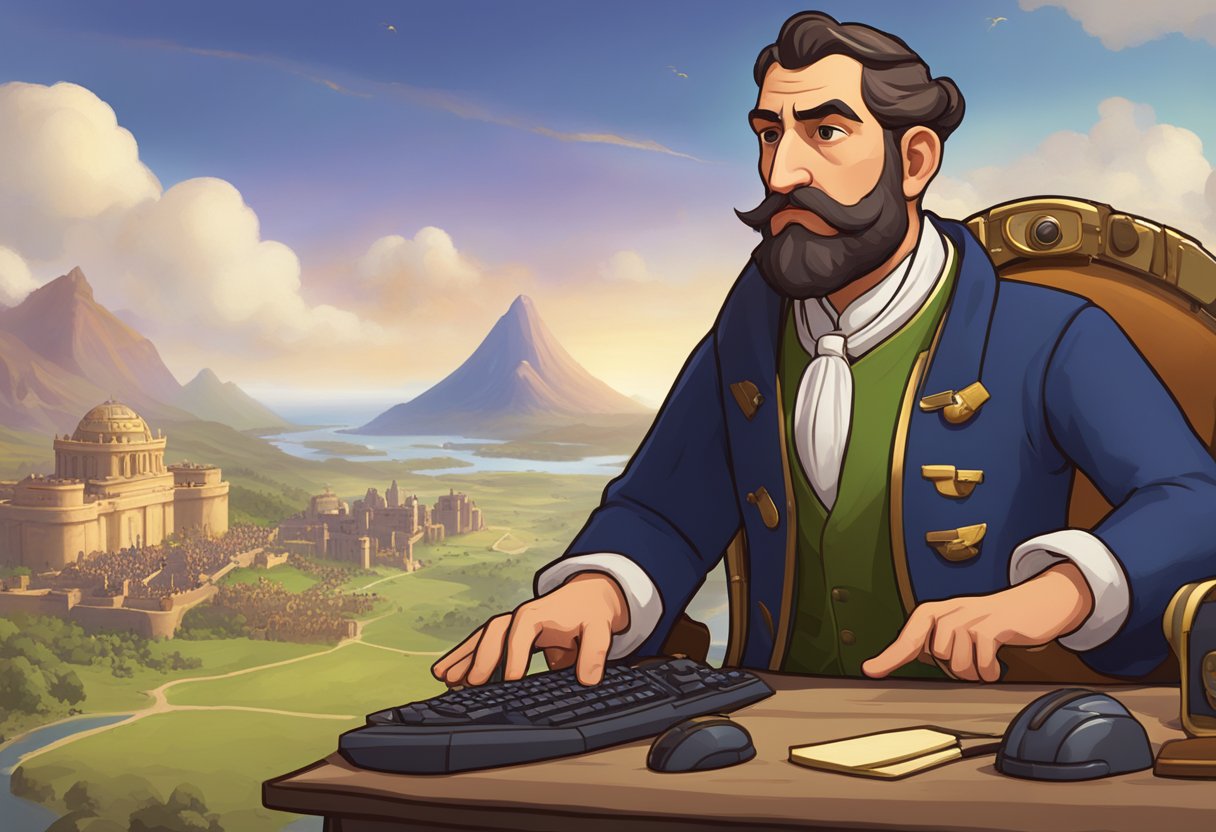 A computer screen displays an error message as a user attempts to launch Civilization VI. The user is seen clicking on the game icon repeatedly, with a look of frustration on their face