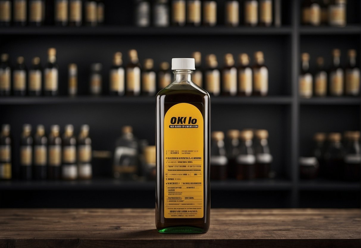 A bottle of engine oil sits on a shelf, surrounded by dusty FAQs about its expiration date