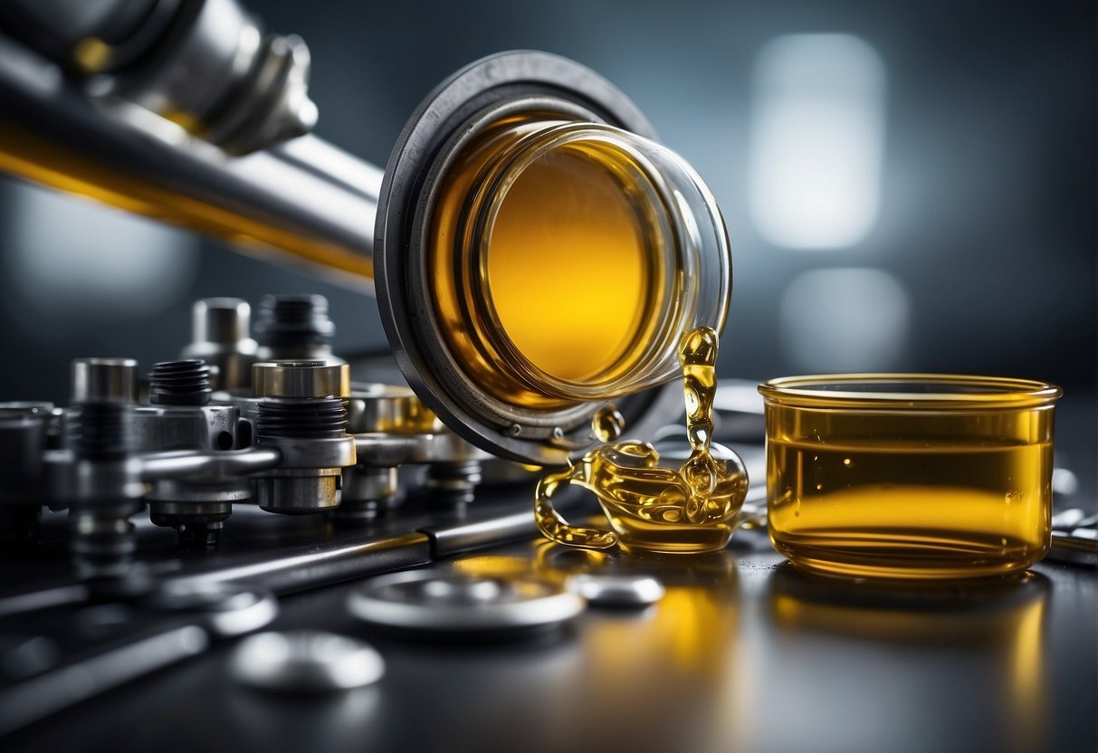 Hydraulic oil flows through engine parts, lubricating and cooling them. It is essential for maintaining proper function and preventing wear and tear