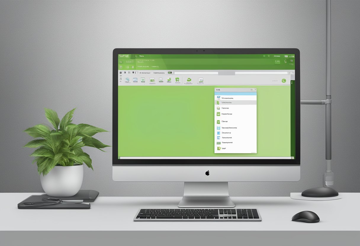 A computer screen displaying the Linux Mint desktop with the login window open. The cursor hovers over the configuration settings, ready for customization