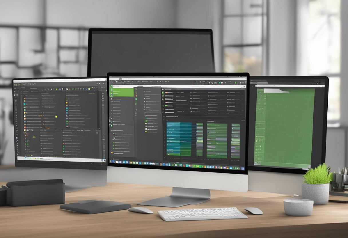 Linux Mint desktop with multiple workspaces open, each displaying different applications and files, demonstrating the configuration of workspaces