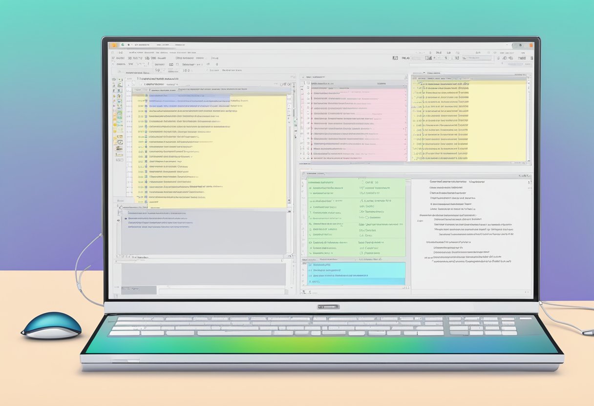 A computer screen displaying the notepad software with the syntax highlighting configuration menu open