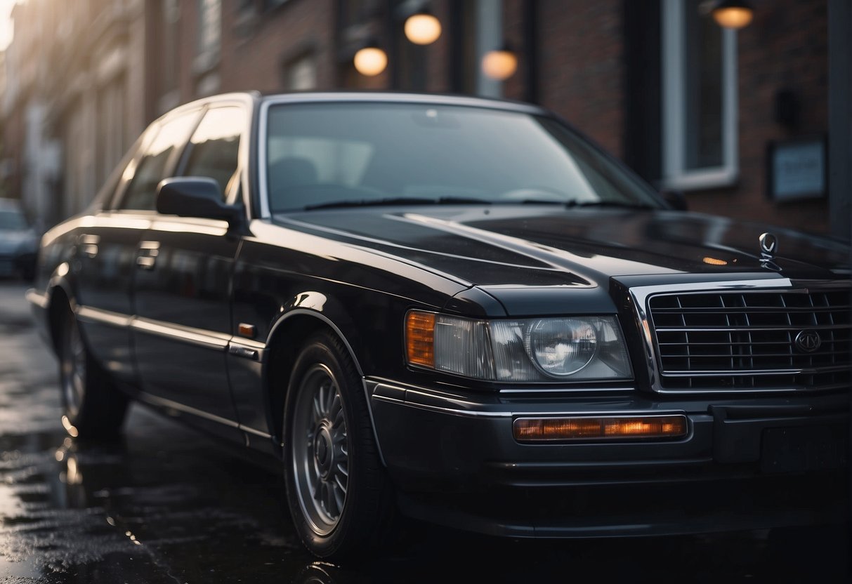 A car sits idle, smoke billowing from its engine. A puddle of dark oil forms beneath the vehicle