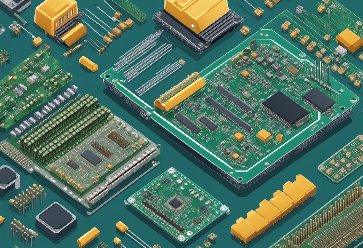 Various electronic components are being assembled onto a printed circuit board (PCB) in a manufacturing facility. Soldering equipment and automated machinery are used in the process