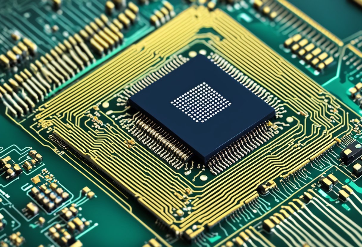 A computer chip sits next to a processor, both labeled "CPU."