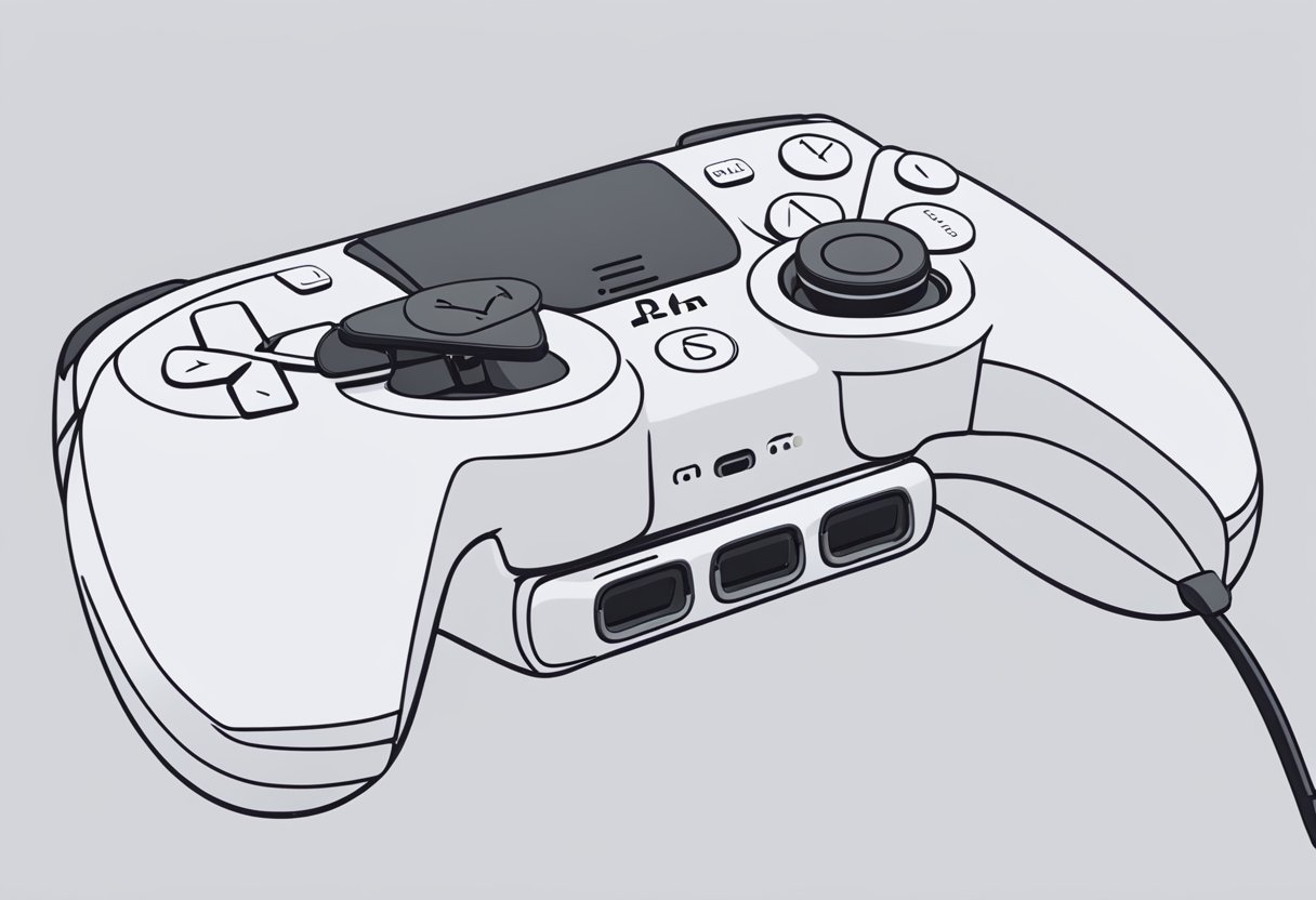 The PS5 media remote is being connected to the console, with the user following the on-screen instructions. The remote is being paired with the PS5 using the designated buttons