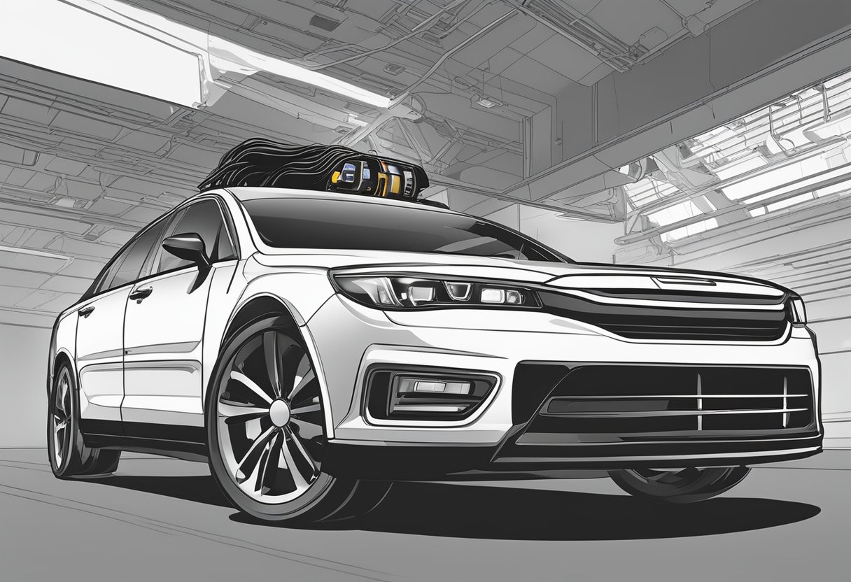 The OBD2 scanner connects to a car's onboard computer. It reads and displays diagnostic trouble codes, monitors vehicle sensors, and provides real-time data on the car's performance