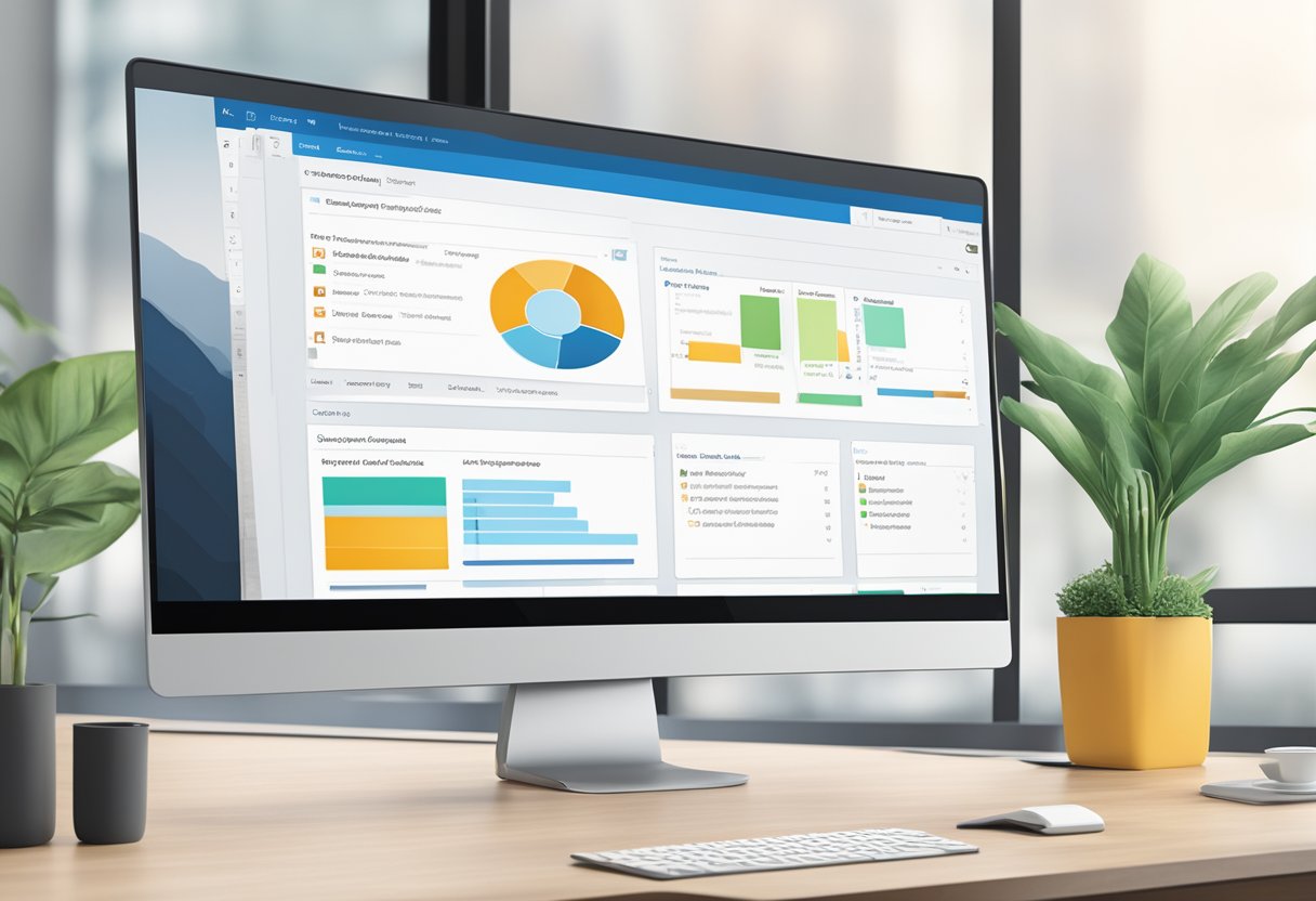 A computer screen displaying a SharePoint website with a clear and organized dropdown menu visible on the top navigation bar