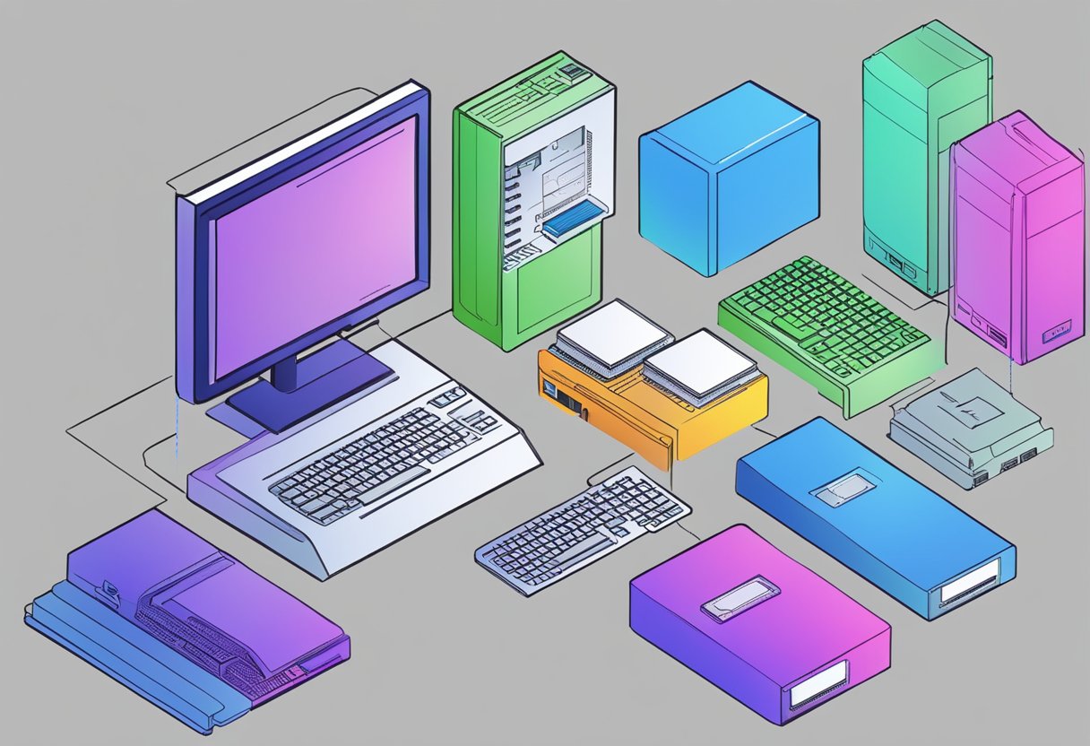 A computer with cache memory and register highlighted, showing their distinct roles in storing and accessing data