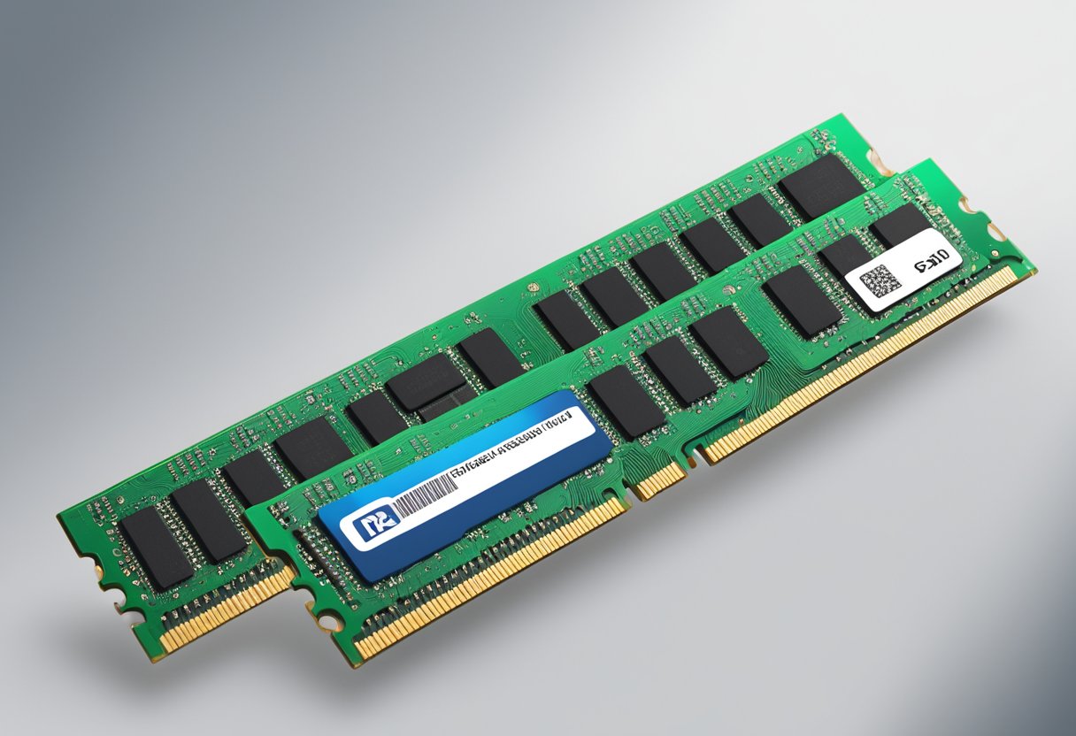 RAM and ROM illustrated side by side, RAM for temporary data storage, ROM for permanent data storage. RAM appears empty, while ROM has pre-written data