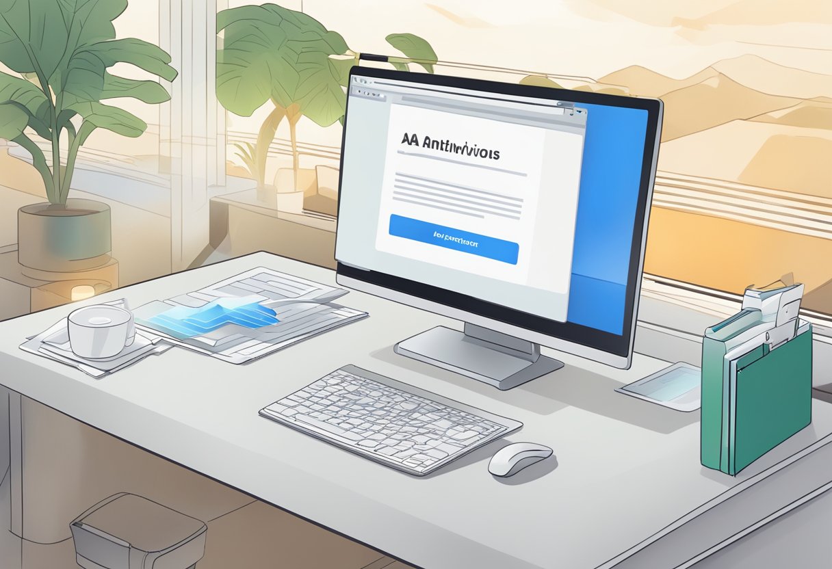 A computer screen displaying AVG antivirus notifications, with a prompt to disable pop-up notifications highlighted