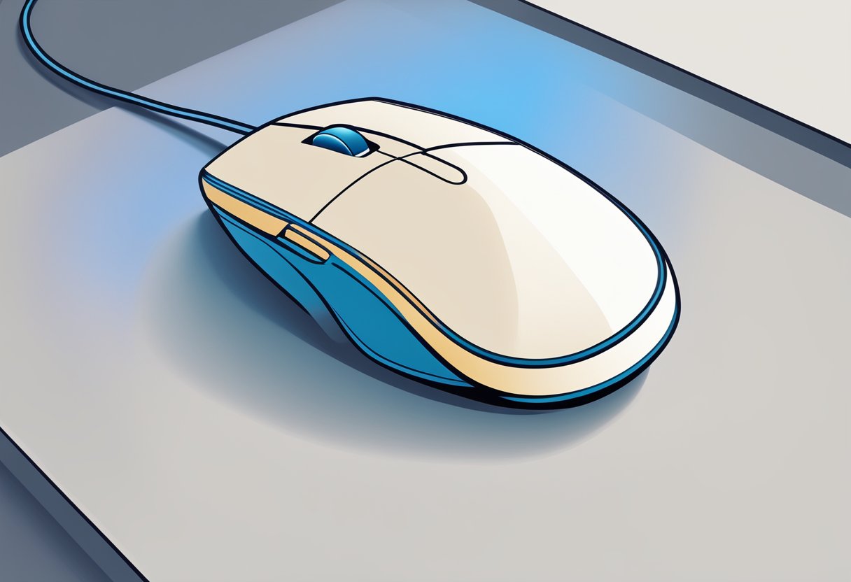 A computer mouse with a cursor moving at a constant speed across the screen, indicating the absence of mouse acceleration