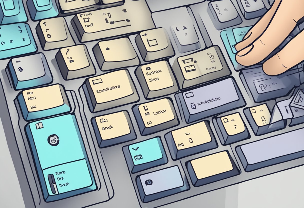 A keyboard with fingers pressing specific shortcuts to disable the Windows narrator feature