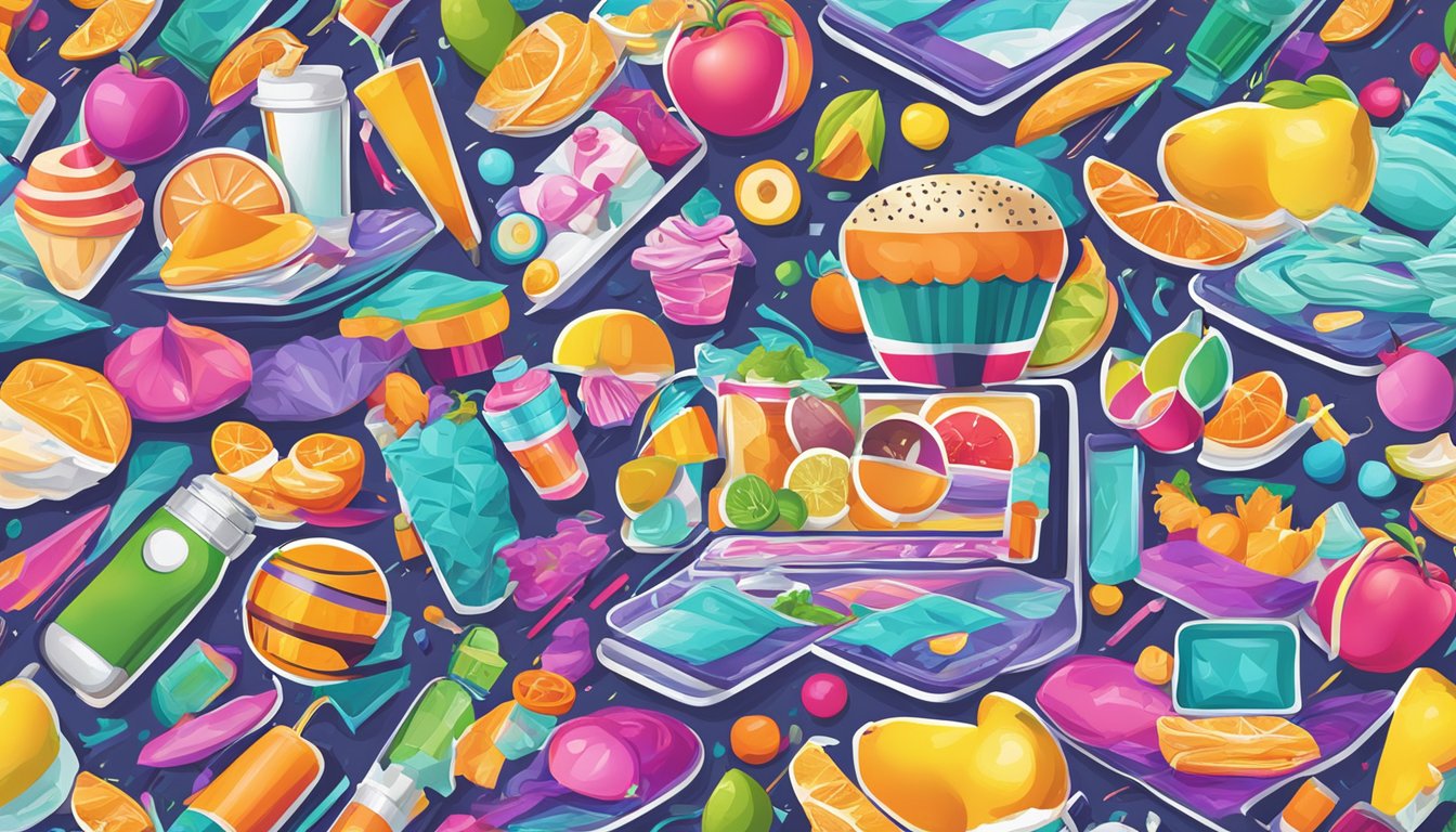 Vibrant colors and bold typography fill the screen, showcasing products and promotions. Engaging visuals and catchy slogans draw in viewers, while the brand's logo stands out prominently