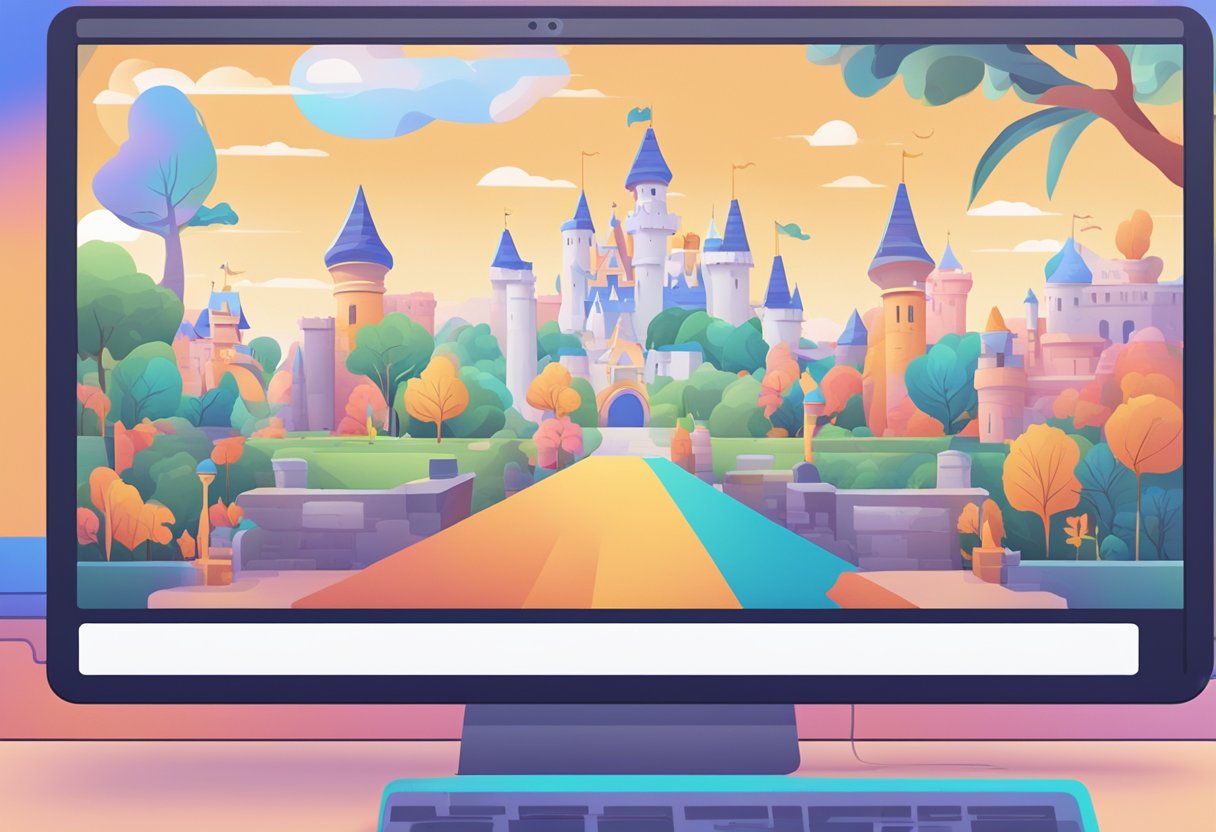 A computer screen with the Disney+ website open, cursor hovering over the login button